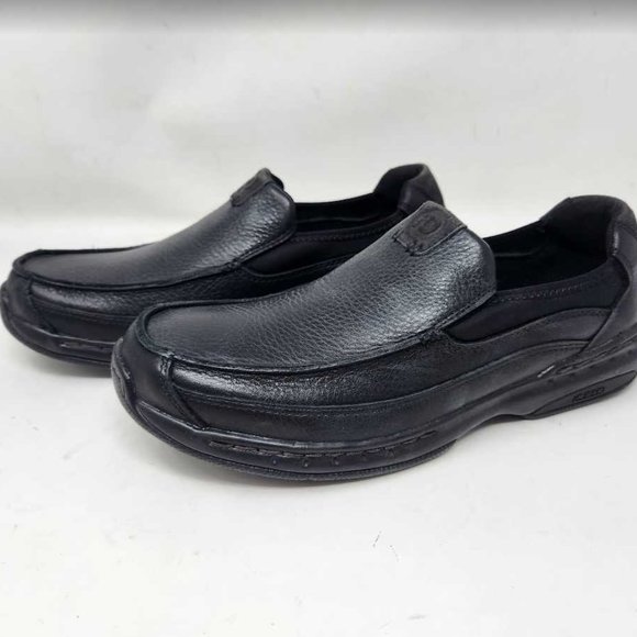 Men\'s 9 Dunham Wade slip on shoes loafers in black leather MCN422BK main image 4